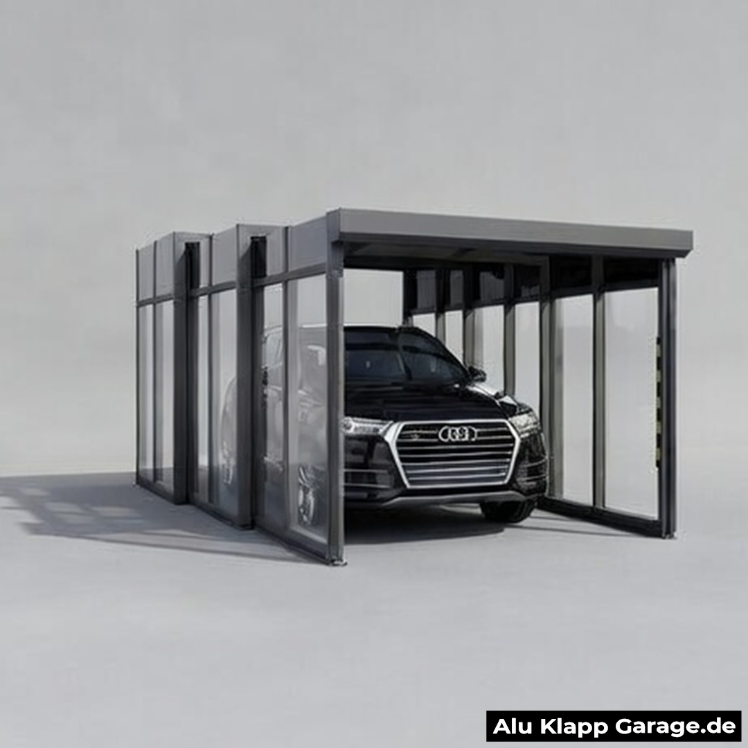 Aluminium Glass Foldable Car Garage | Silver