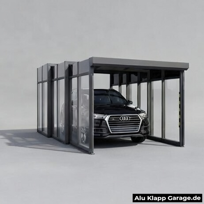 Aluminium Glass Foldable Car Garage | Silver