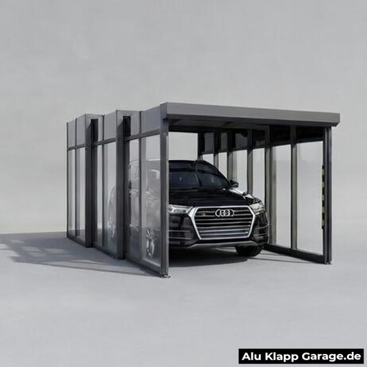 Aluminium Glass Foldable Car Garage | Silver