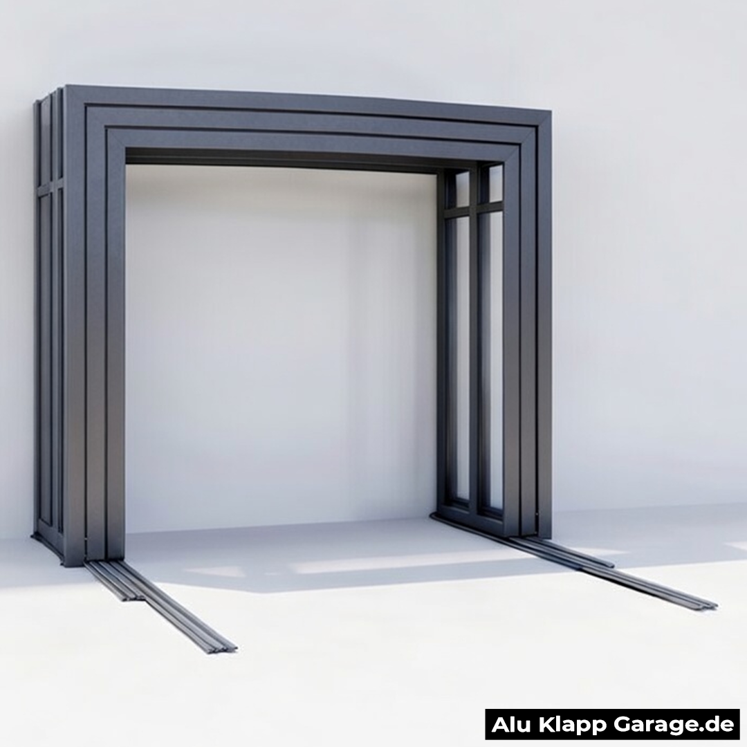 Aluminiumglas Faltgarage | Silber