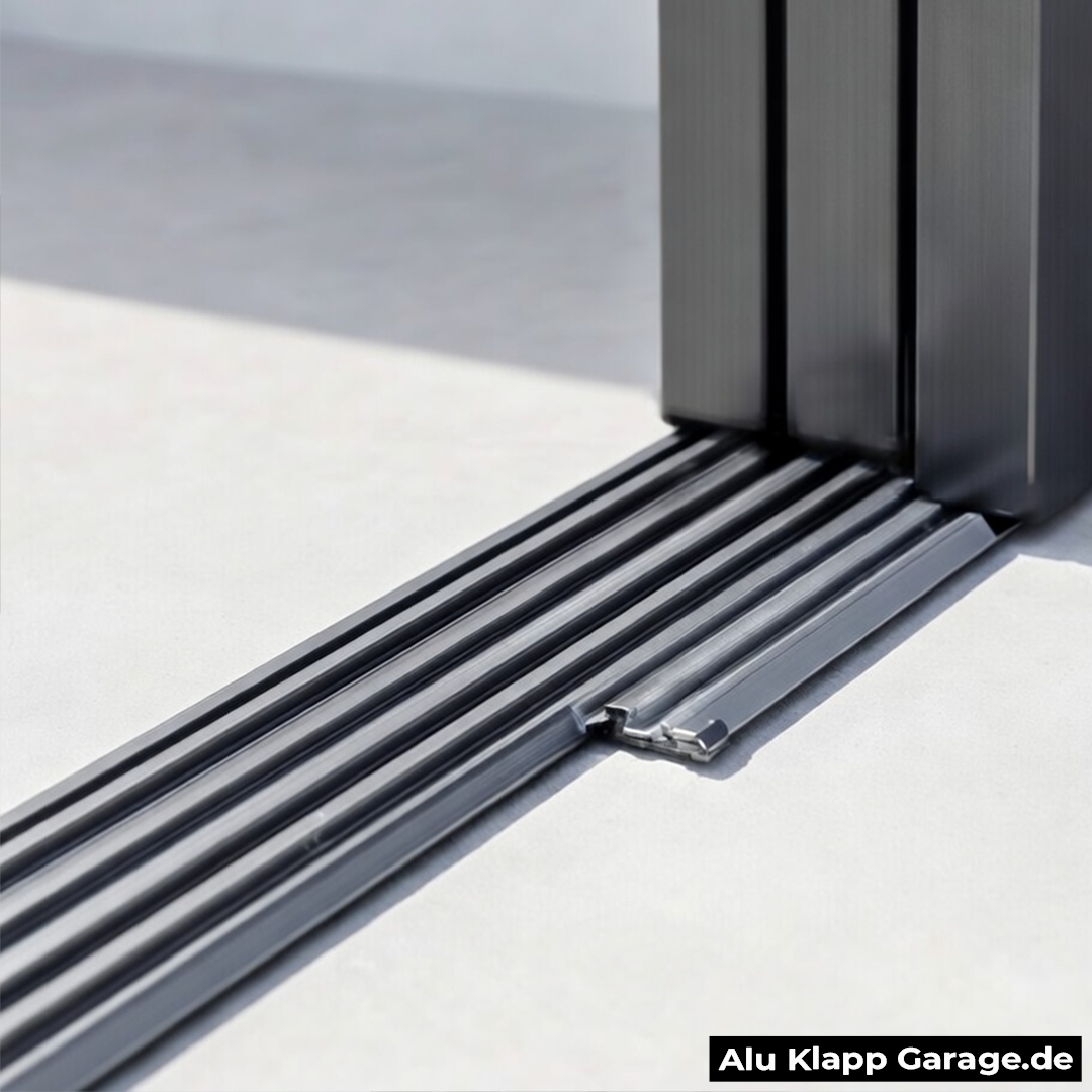 Aluminiumglas Faltgarage | Silber